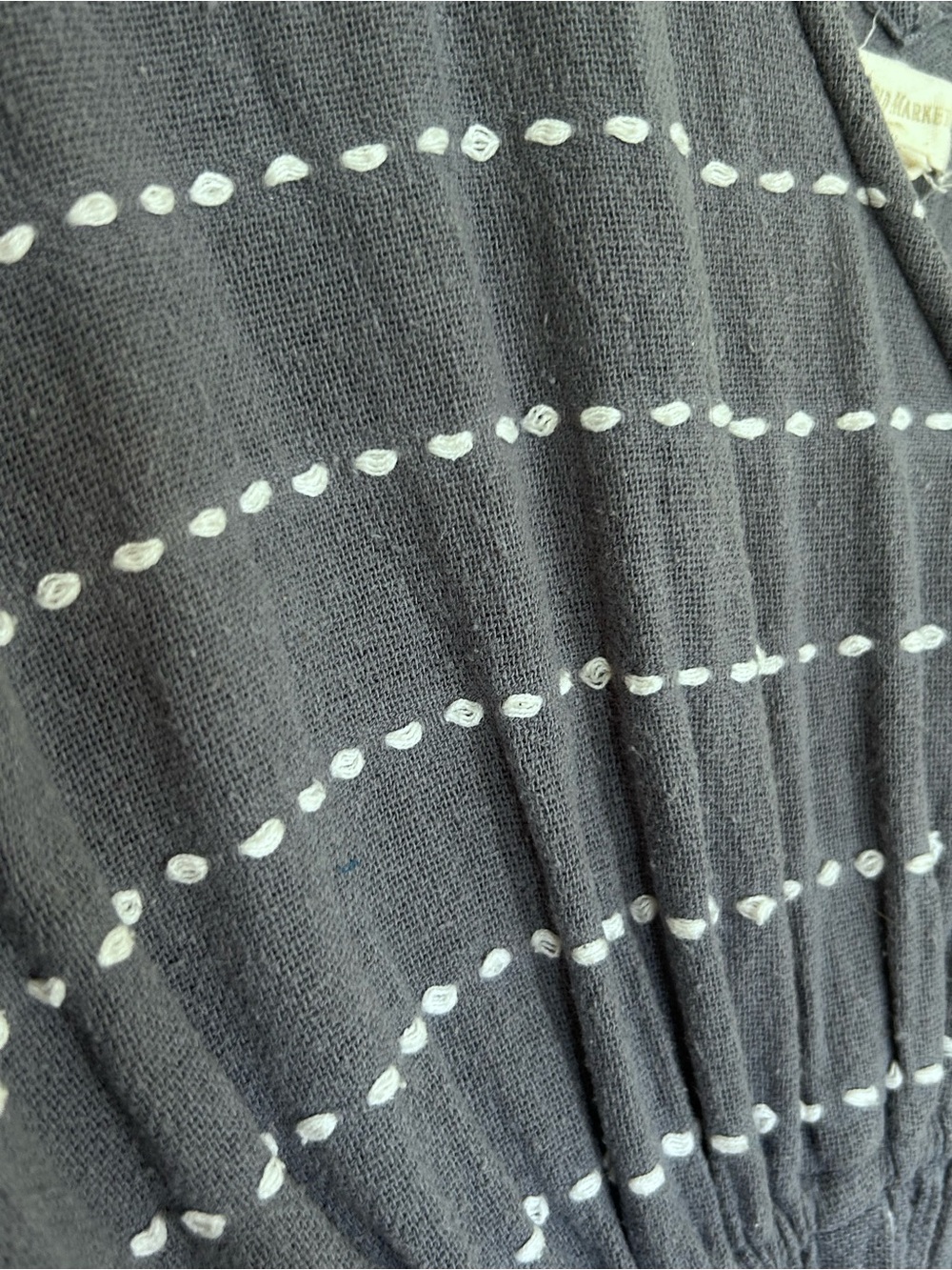 World Market 100% Cotton Wide Short Sleeve Striped Maxi Dress Size Large/XL - Picture 4 of 7